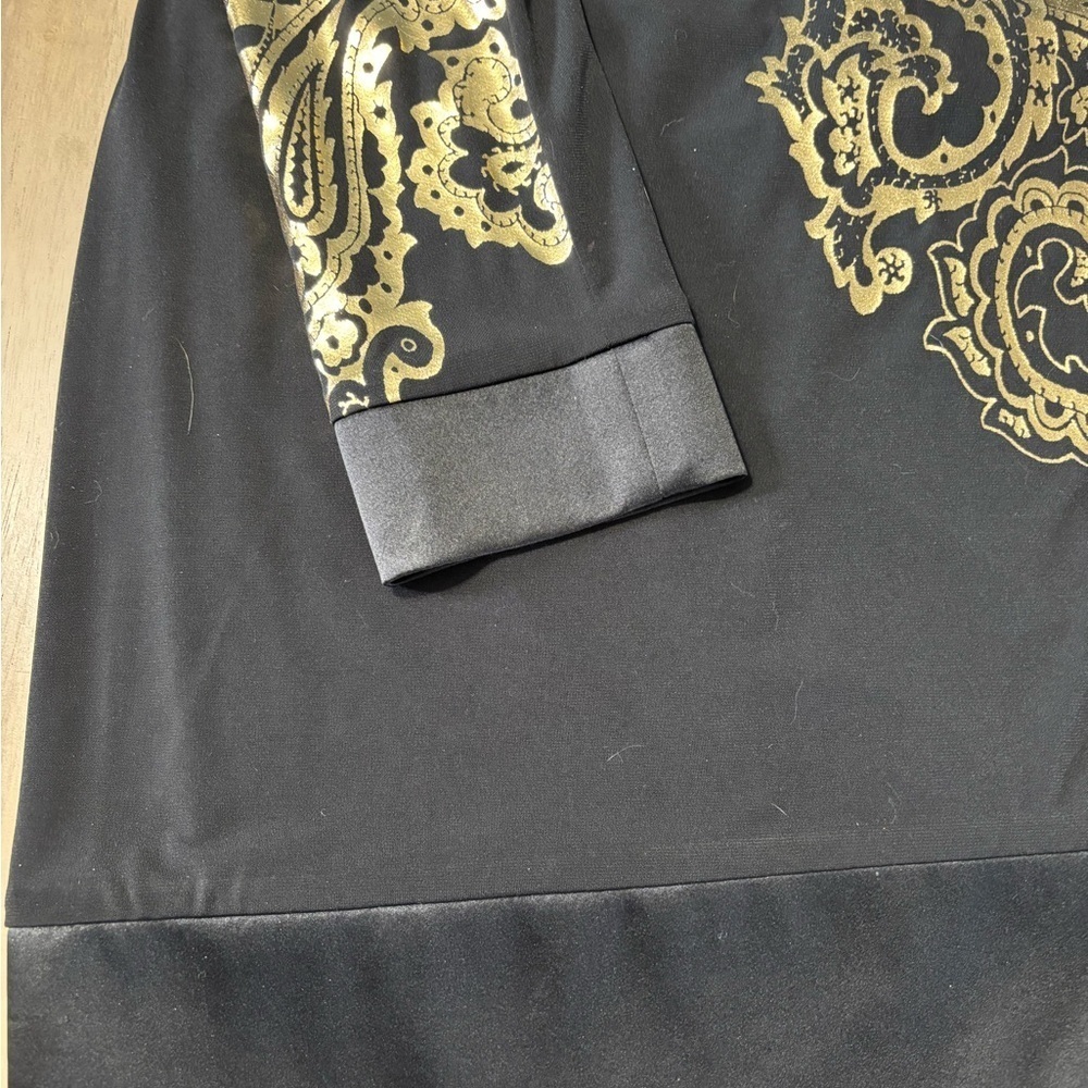 Cache Black Metallic Paisley Dress Size 12 - Picture 9 of 9